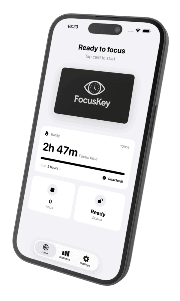 FocusKey App – Bildschirmzeit reduzieren