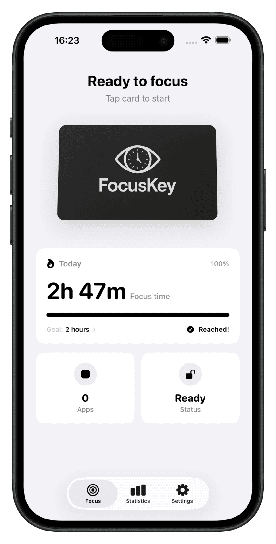 FocusKey App – Apps blockieren mit einem Scan