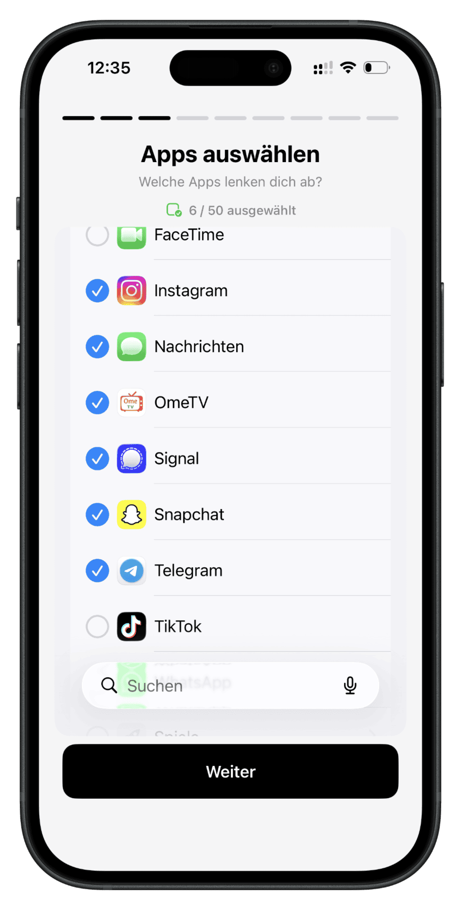App einrichten